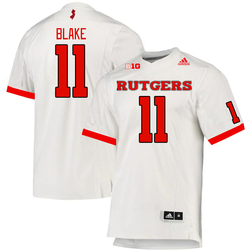 Men #11 Logan Blake Rutgers Scarlet Knights College Football Jerseys Stitched Sale-White - Click Image to Close